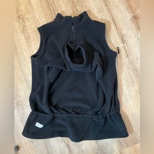 Black Sleeveless Baby & Me Fleece Vest